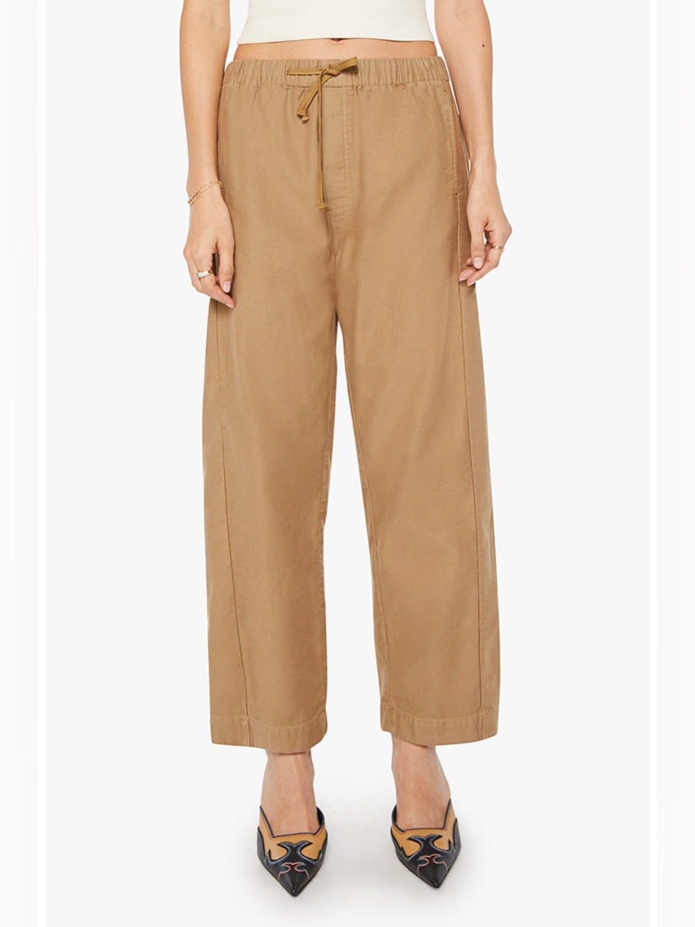 MOTHER Brown Drawstring Casual Pants